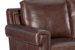 Phillip 82 Inch Transitional Three Cushion Pillow Back Leather Sofa