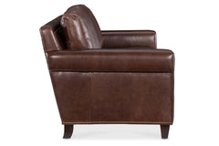 Phillip 82 Inch Transitional Three Cushion Pillow Back Leather Sofa