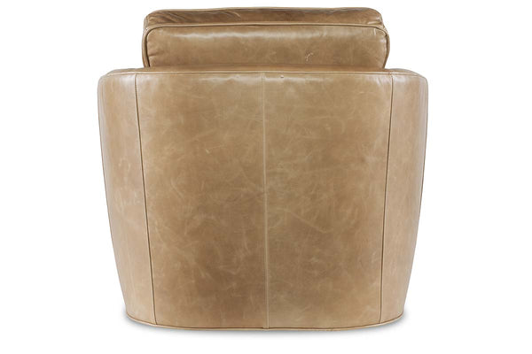 Phineas Transitional Leather Swivel Club Chair