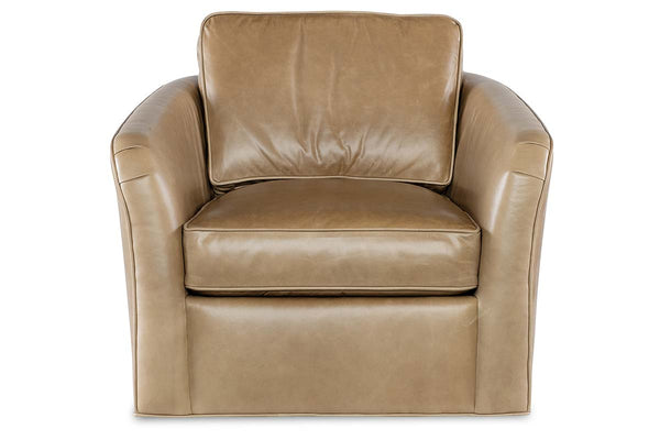 Phineas Transitional Leather Swivel Club Chair