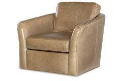 Phineas Transitional Leather Swivel Club Chair
