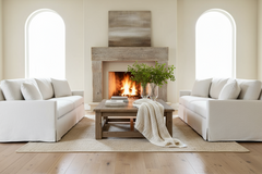 Phoebe Light 96 Inch Slipcovered "Quick Ship" Track Arm Sofa