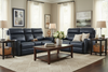 Image of Piers Denim "Quick Ship" ZERO GRAVITY Wall Hugger Power Leather Reclining Loveseat
