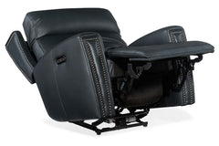 Piers Denim Leather "Quick Ship" Power Wall Hugger Recliner