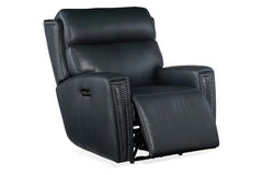 Piers Denim Leather "Quick Ship" Power Wall Hugger Recliner