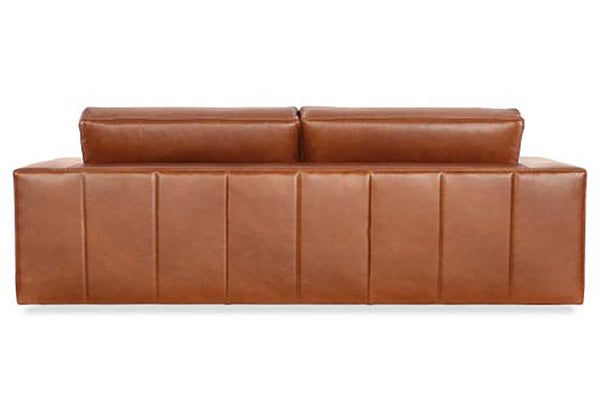 Preston 98 Inch Two Cushion Wide Track Arm Leather Sofa