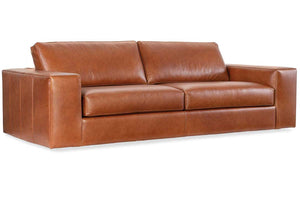Preston 108 Inch Two Cushion Wide Track Arm Leather Sofa