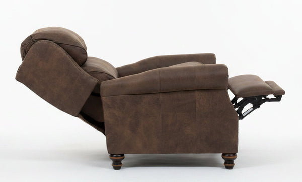 Doyle Leather Bustle Pillow Back Recliner