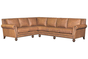 Putnam Rolled Arm Leather Sectional Sofa