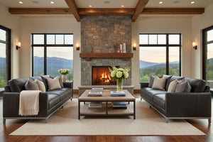 Radcliffe Modern Leather Track Arm Sofa Collection