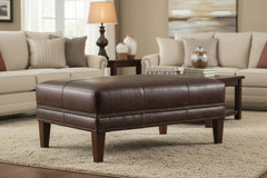 Stefan 36", 42" Or 46" Inch Rectangular Leather Ottoman (3 Sizes Available)