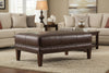 Stefan 36", 42" Or 46" Inch Rectangular Leather Ottoman (3 Sizes Available)