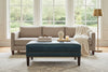 Stefan 36", 42" Or 46" Inch Rectangular Leather Ottoman (3 Sizes Available)
