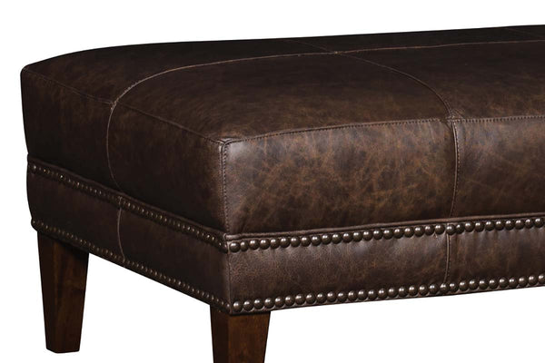 Stefan 36", 42" Or 46" Inch Rectangular Leather Ottoman (3 Sizes Available)