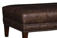 Stefan 36", 42" Or 46" Inch Rectangular Leather Ottoman (3 Sizes Available)