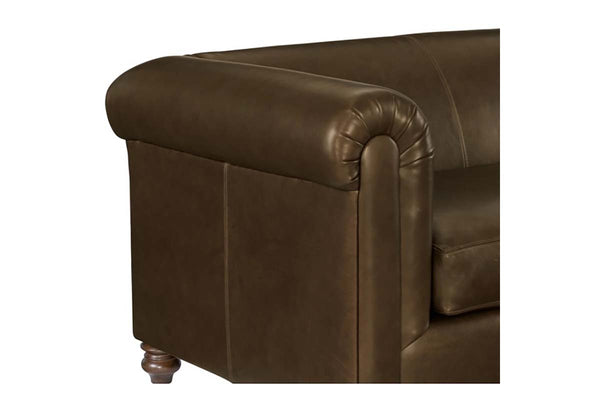 Regal 108 Inch Two Cushion Shelter Arm Leather Sofa