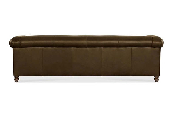 Regal 96 Inch Two Cushion Shelter Arm Leather Sofa