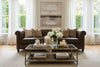 Image of Regal 96 Inch Two Cushion Shelter Arm Leather Sofa