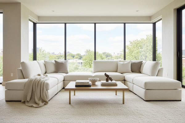 Remi Modern Sectional With Seat Level Ottoman