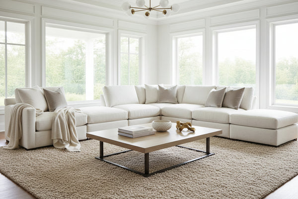 Remi Modern Sectional With Seat Level Ottoman