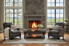 Renny Lead Dual Power "Quick Ship" Leather Transitional Recliner