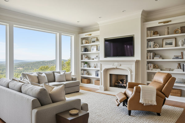 Renny Coin Dual Power "Quick Ship" Leather Transitional Recliner