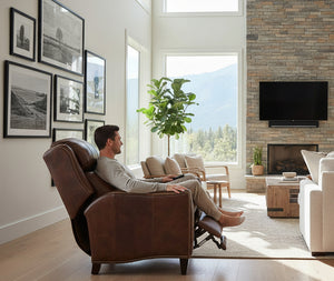 Rubin Leather Bustle Back Recliner