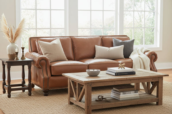 Richardson 92 Inch Grand Scale Tufted Arm Sofa