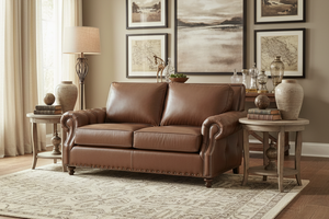 Richardson Tufted Arm Leather Loveseat