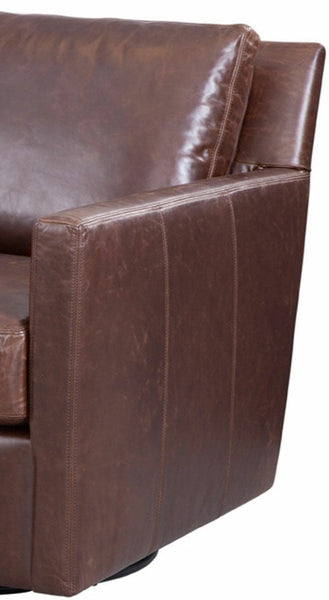 Nathan "Quick Ship" Swivel Track Arm Leather Chair