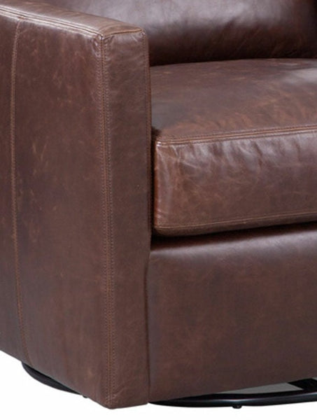 Nathan "Quick Ship" Swivel Track Arm Leather Chair