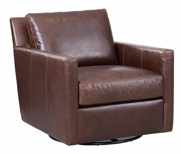 Riverside "Quick Ship" Swivel Track Arm Leather Chair - OUT OF STOCK UNTIL 7/31/2024