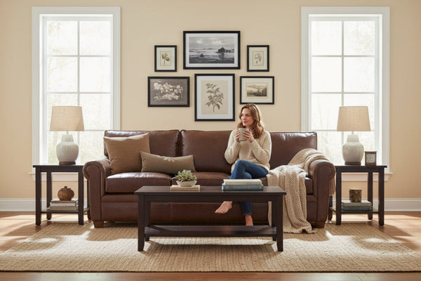 Rockefeller XL 96 Inch Traditional Leather Pillowback Sofa - Unwind In A Sanctuary Of Comfort And Unmatched Quality
