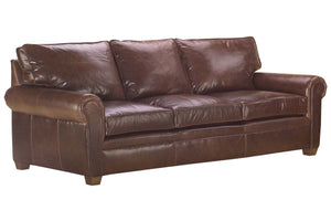 Rockefeller XL 96 Inch Traditional Leather Pillowback Sofa - Unwind In A Sanctuary Of Comfort And Unmatched Quality