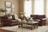 Image of Rockefeller Traditional 8-Way Hand Tied Leather Loveseat