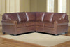 Image of Rockwell Rolled Arm Leather Sectional Sofa