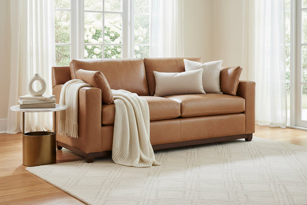 Ronald 82.5 Inch Modern Small Leather Sofa