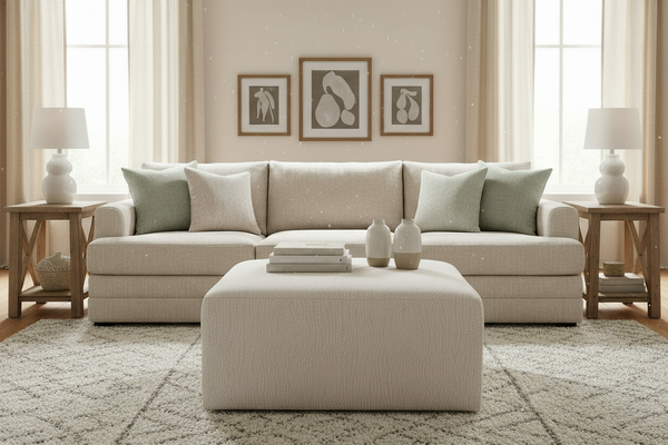 Rowley 37 Inch Square Upholstered  Oversized Ottoman