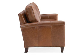 Ryder Transitional Pillow Back Leather Loveseat