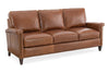 Image of Ryder 82 Inch Transitional Three Cushion Pillow Back Leather Sofa