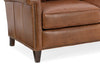Image of Ryder 82 Inch Transitional Three Cushion Pillow Back Leather Sofa