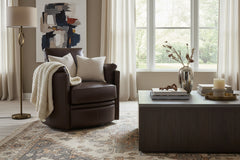 Ryland Barrel Back SWIVEL Leather Recliner