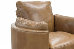 Ryland Barrel Back SWIVEL Leather Recliner
