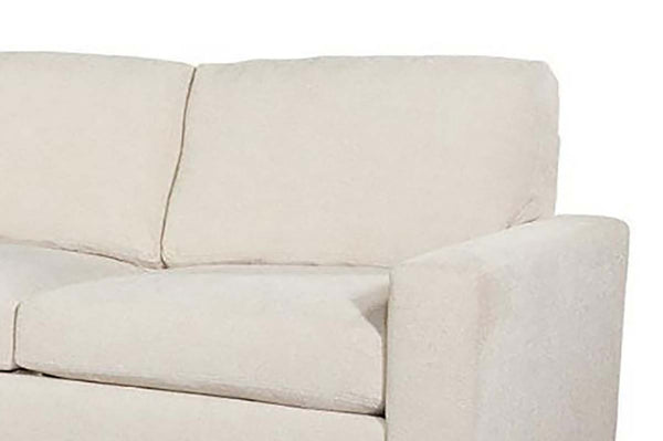 Sadie Cream "Quick Ship" Two Piece Modern Track Arm Pillow Back Sectional -Version 2