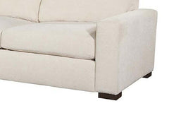 Sadie Cream "Quick Ship" Two Piece Modern Track Arm Pillow Back Sectional -Version 2