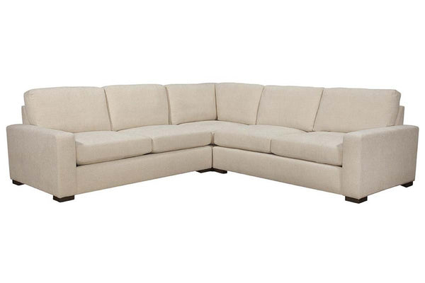 Sadie Cream "Quick Ship" Three Piece Pillow Back Sectional (As Configured)