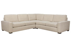 Sadie Cream "Quick Ship" Three Piece Pillow Back Sectional (As Configured)