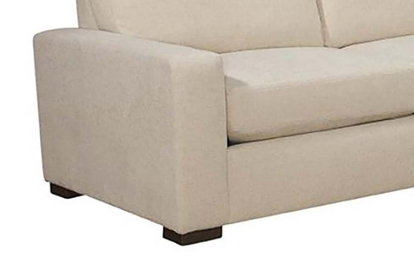 Sadie Cream "Quick Ship" Three Piece Pillow Back Sectional (As Configured)