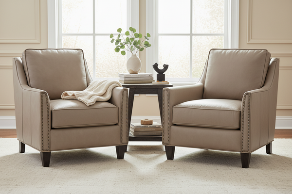 Samuel "Quick Ship" Transitional Leather Livingroom Chair