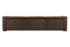 Savion Saddlewood Chesterfield 126 Inch "Quick Ship" Wall Hugger Power Reclining Sofa